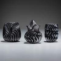 Blackware Ribbed Pottery