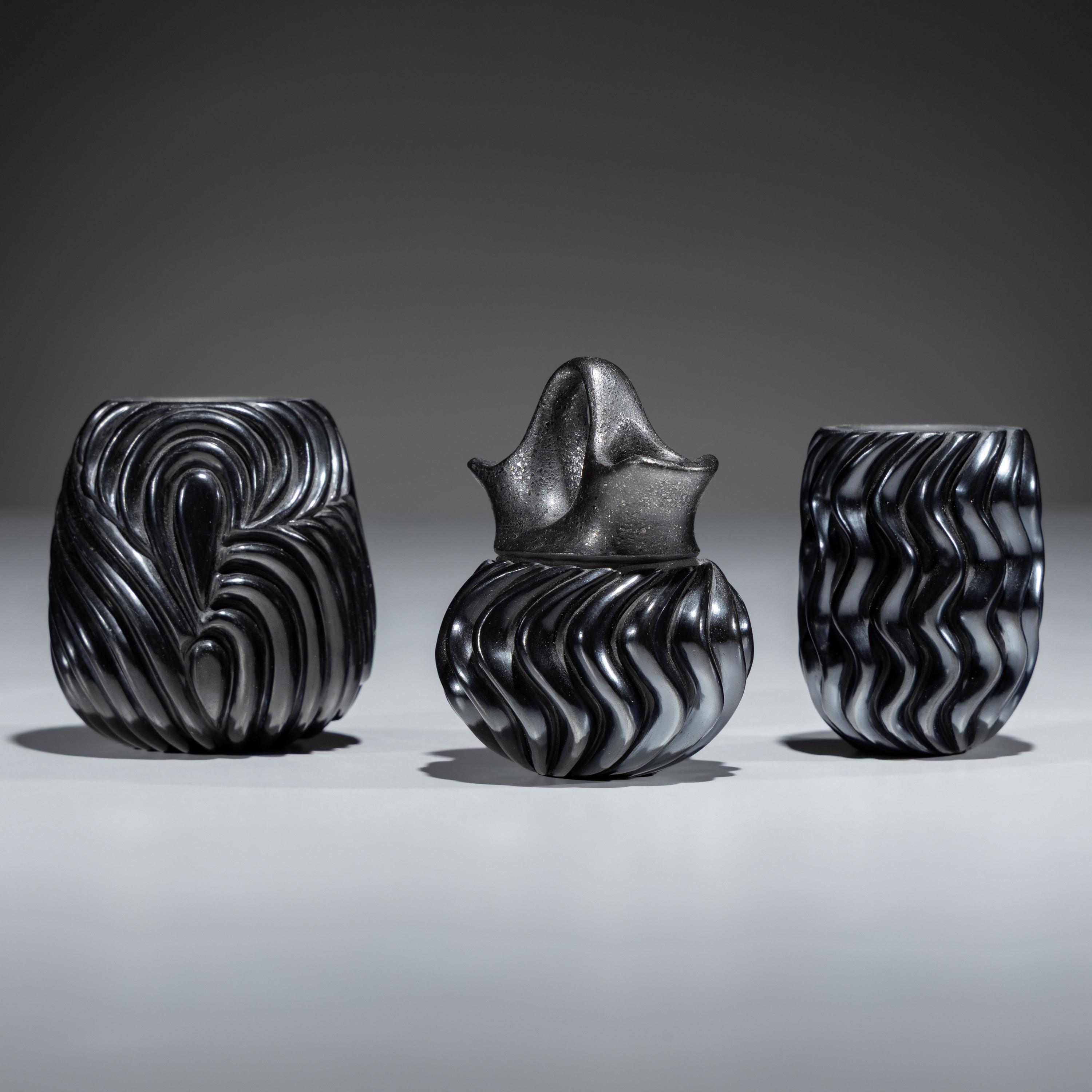Blackware Ribbed Pottery