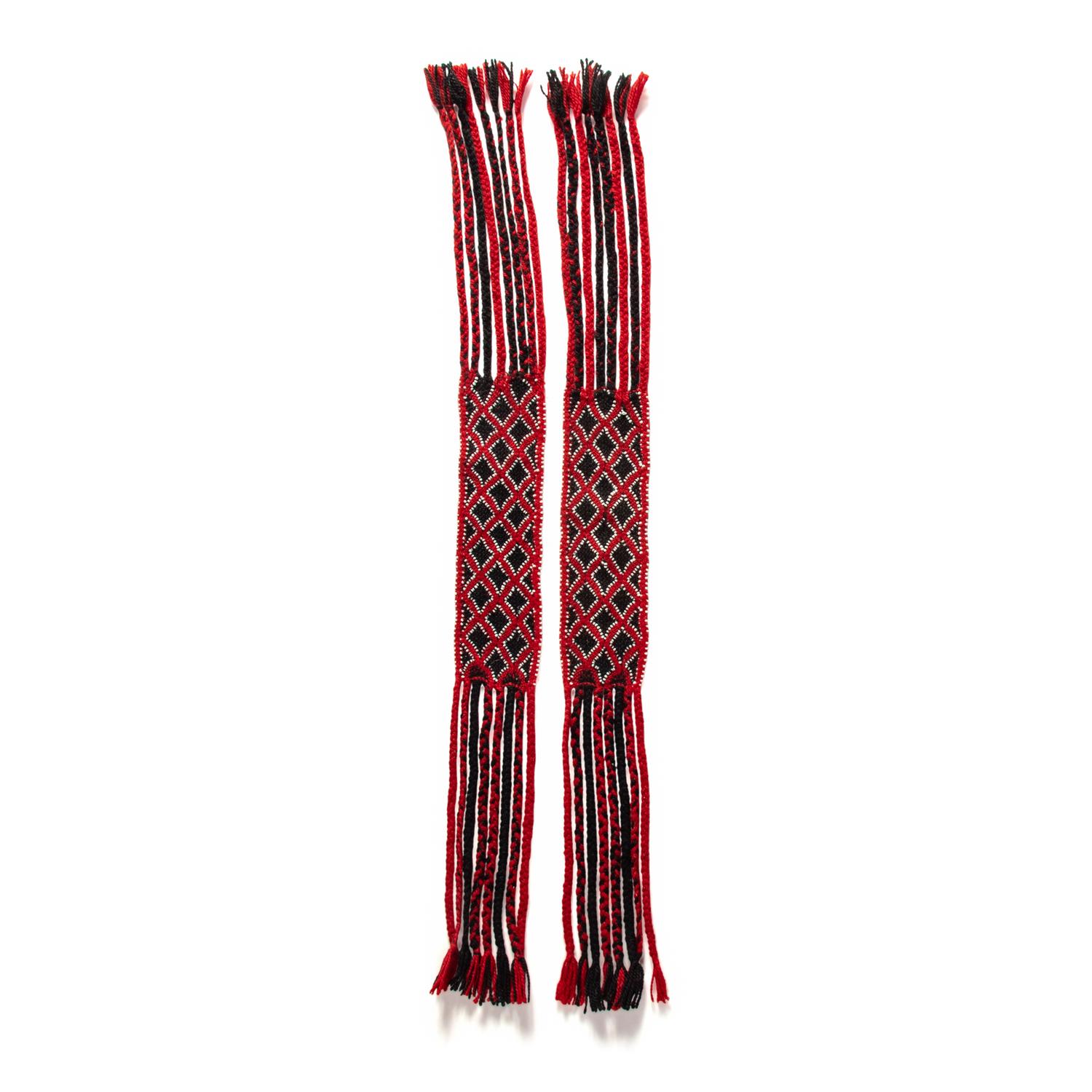 Anishinaabe Finger-Woven Beaded Garters