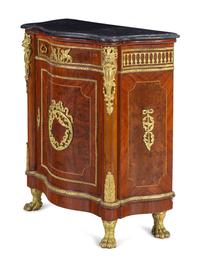 An Empire Style Gilt Bronze Mounted Kingwood Veneered Marble-Top Meuble d'Appui