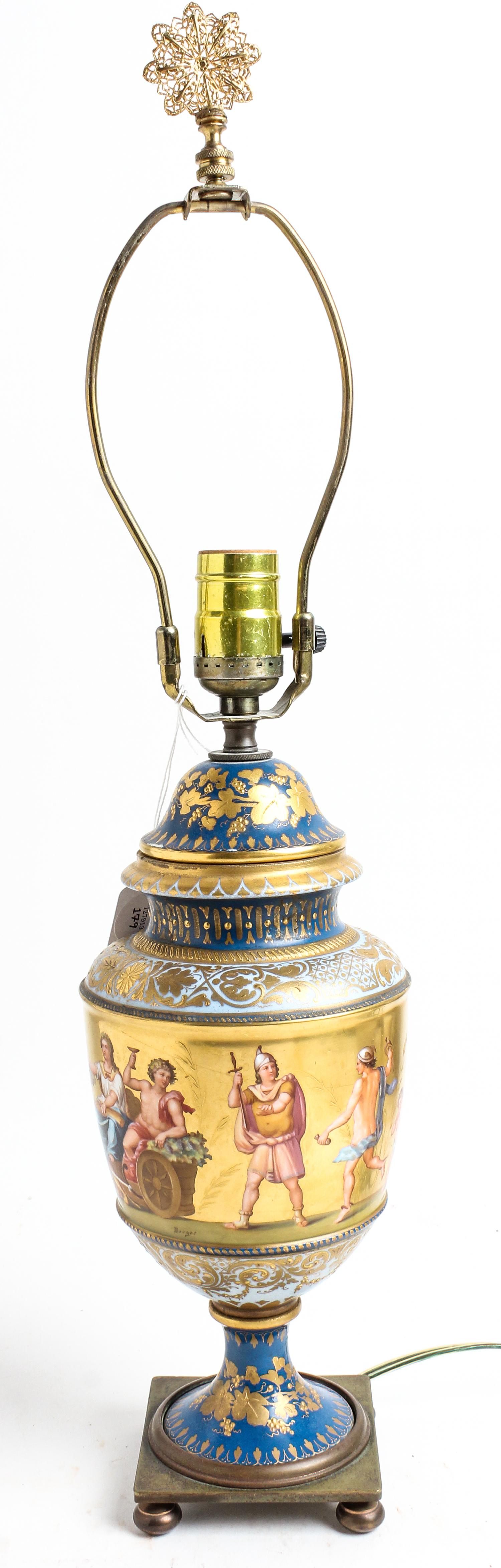 A Vienna Porcelain Covered Urn Height overall 23 1/4 inches. — LATE 19TH/EARLY 20TH CENTURY
