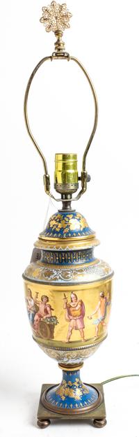 A Vienna Porcelain Covered Urn Height overall 23 1/4 inches. — LATE 19TH/EARLY 20TH CENTURY