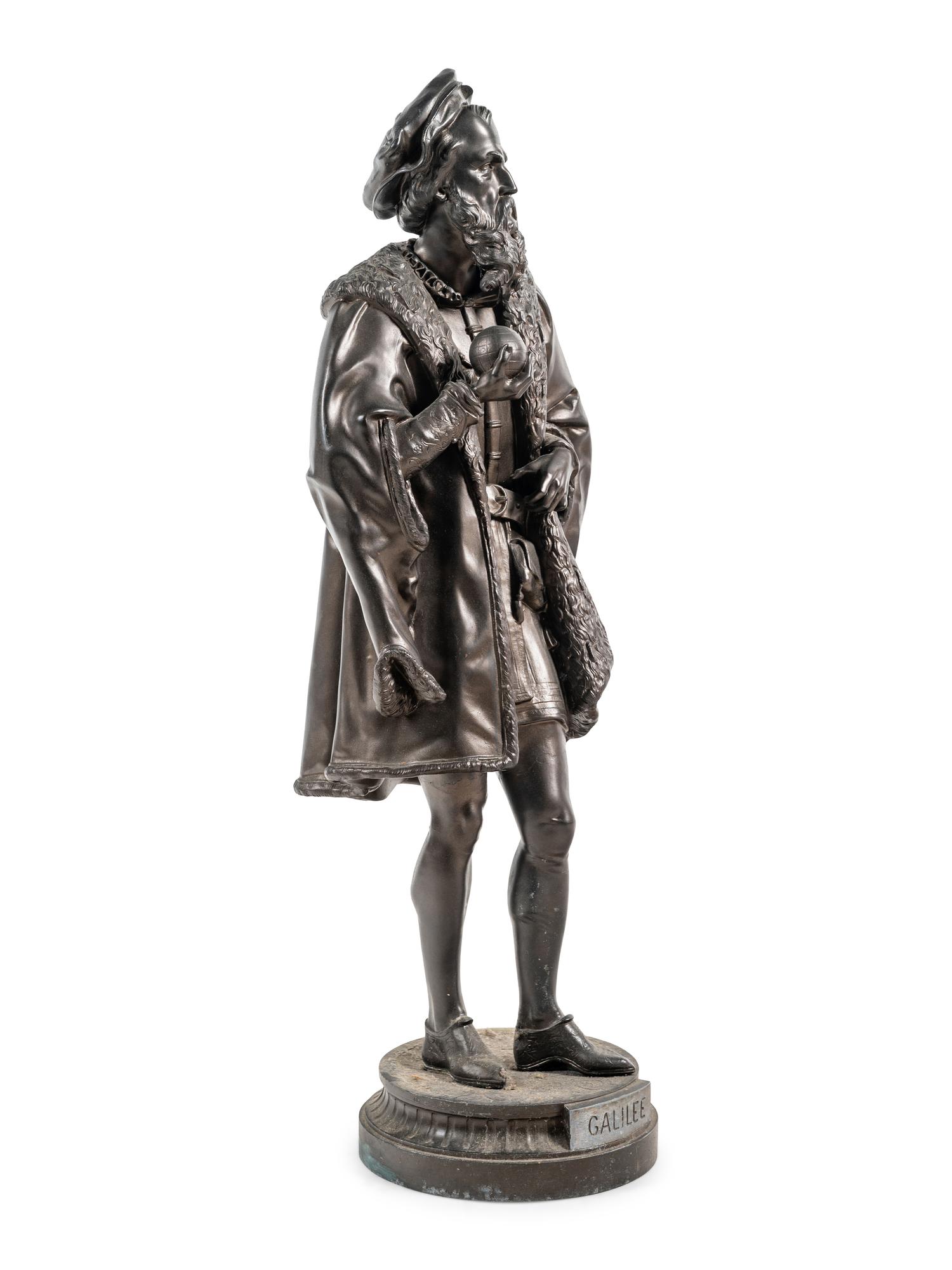 A Continental Cast Metal Figure of Galileo