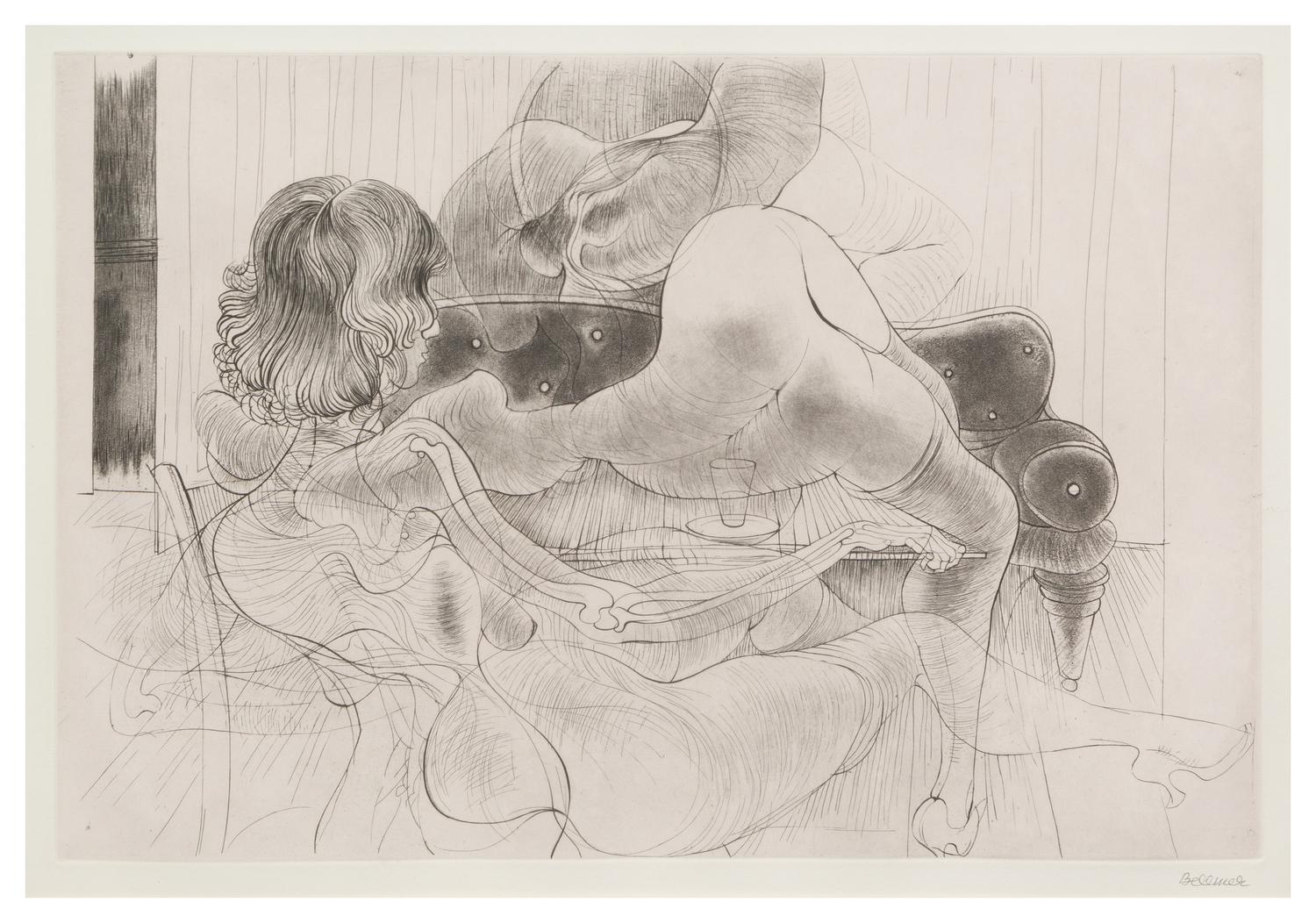 Hans Bellmer (German, 1902-1975) Sur canap, 1966 etching…