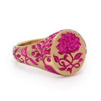 Castro Smith, 'Peony', Low Karat Yellow Gold and Ceramic Peony Ring