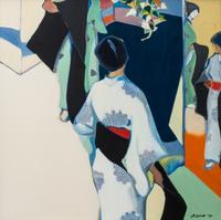 Tadashi Asoma, (Japanese, b. 1923), Women in an Interior, 1970