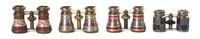Four Pairs of French Opera Glasses, Width of widest 4 1/8 inches.