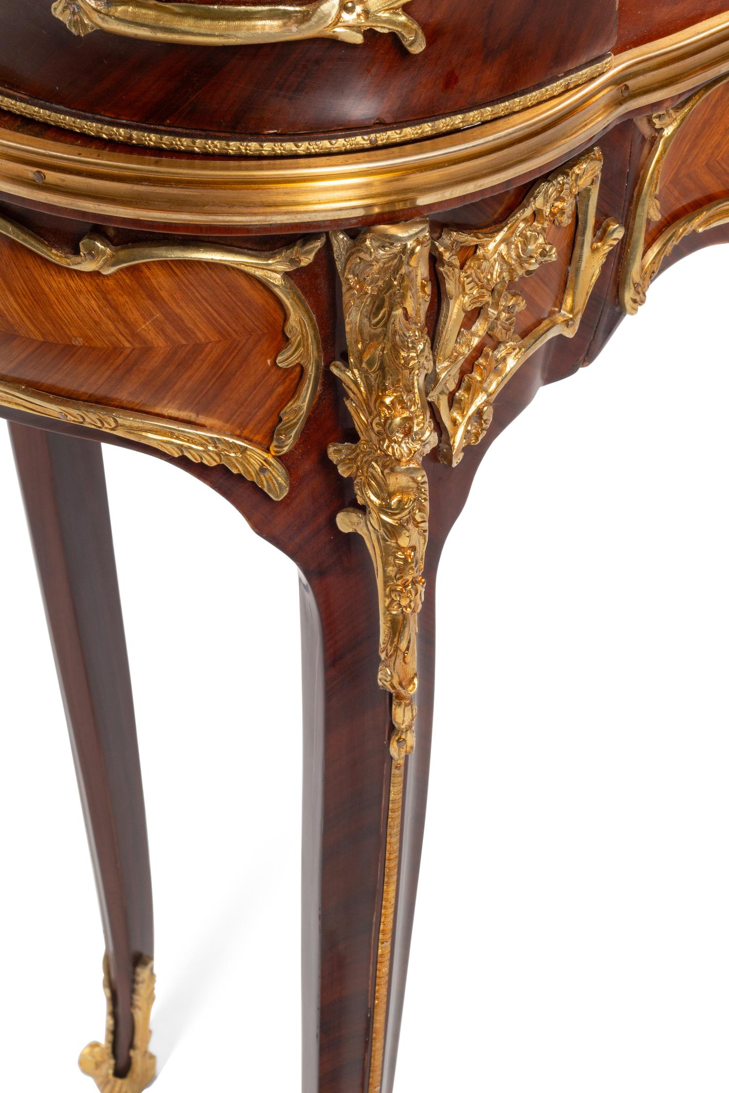 A Louis XV Style Gilt Bronze Mounted Desk and Cartonnier