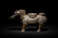 A Chinese Archaistic Style Bronze Bull-Form Wine Warmer
