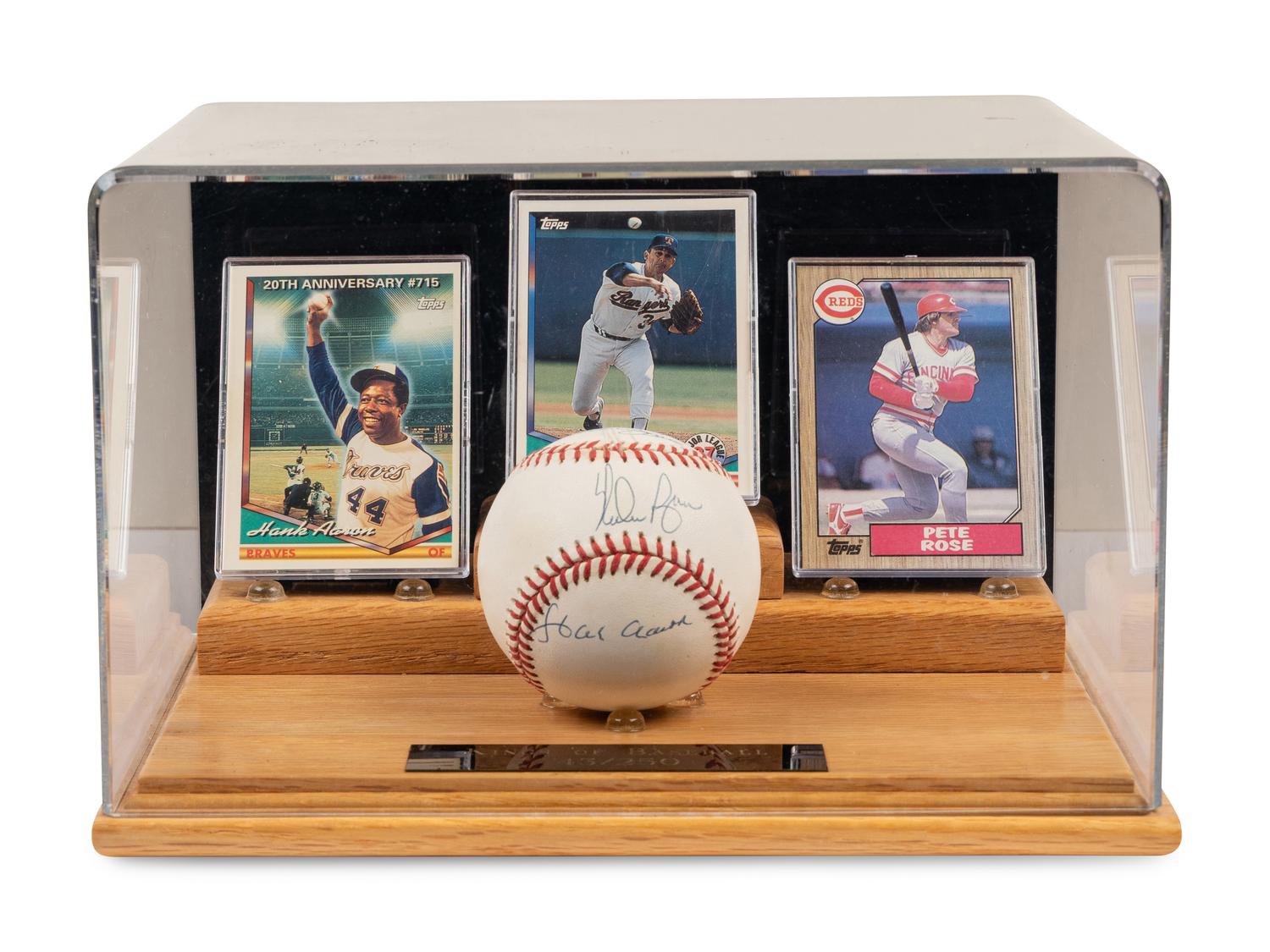 A Kings of Baseball Signed Autograph Display Featuring Pete Rose, Nolan Ryan and Hank Aaron (Beckett Authentication Services Letter),