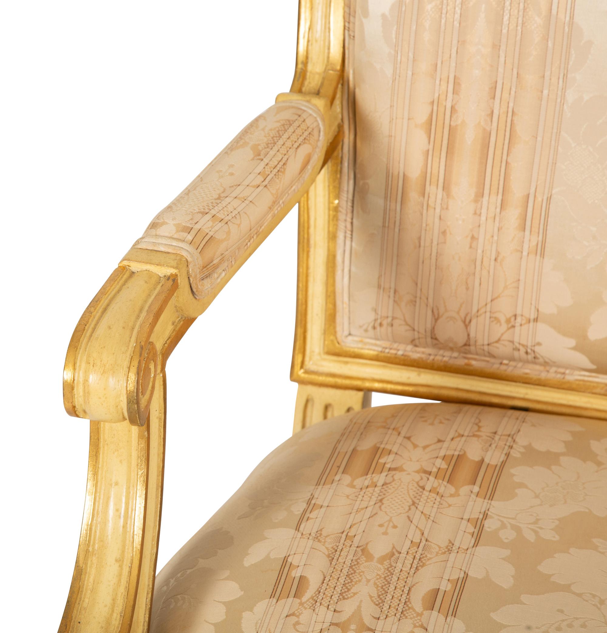A Pair of Continental Painted and Giltwood Fauteuils