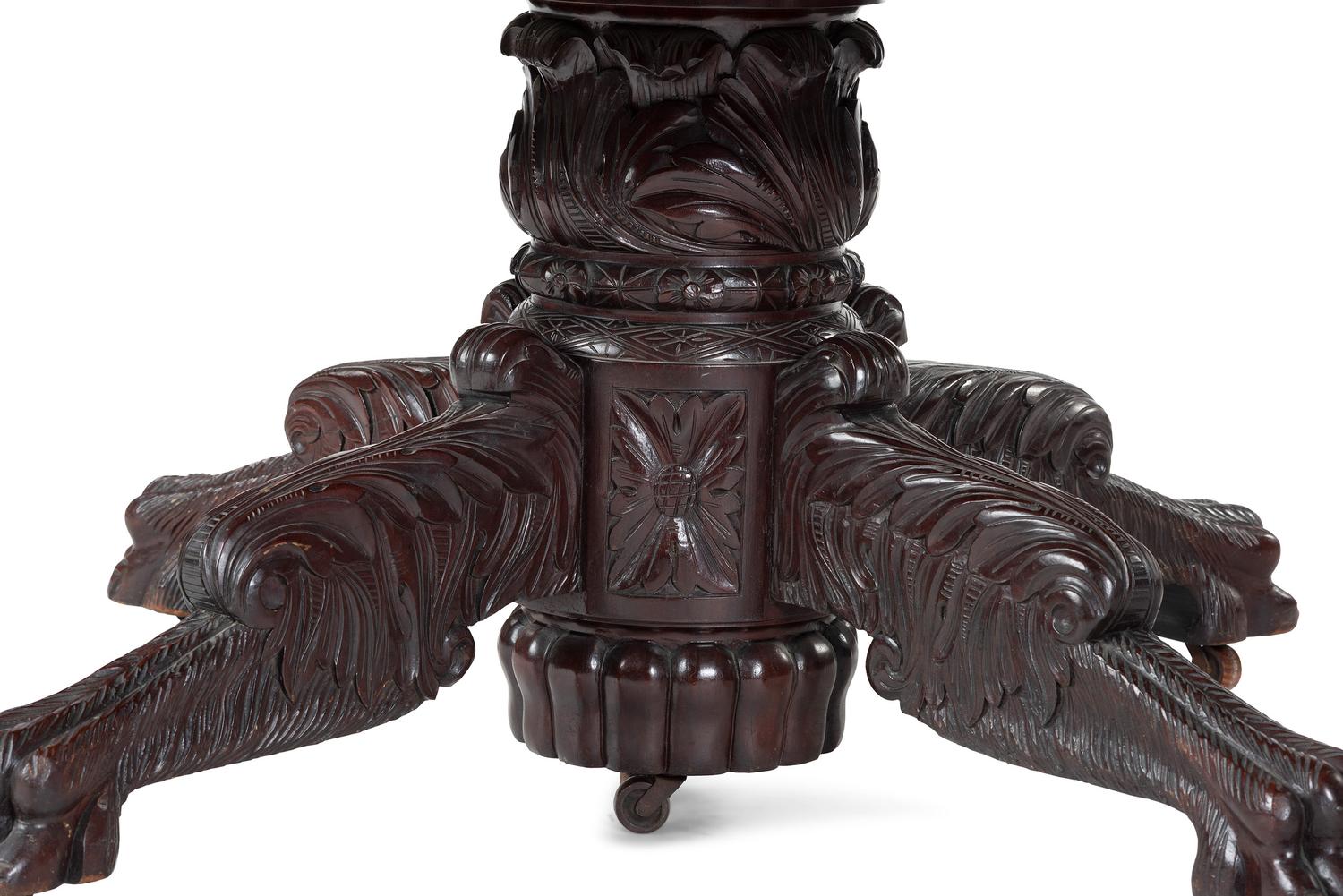 A Classical Carved Mahogany Extension Dining Table