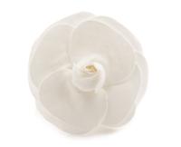 A Chanel White Camelia Pin, 3" x 3".