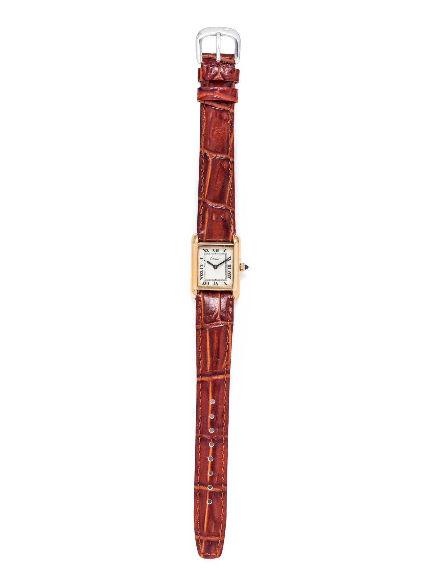 CARTIER, YELLOW GOLD-PLATED 'TANK' WRISTWATCH