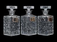 Three Cut Glass Decanters