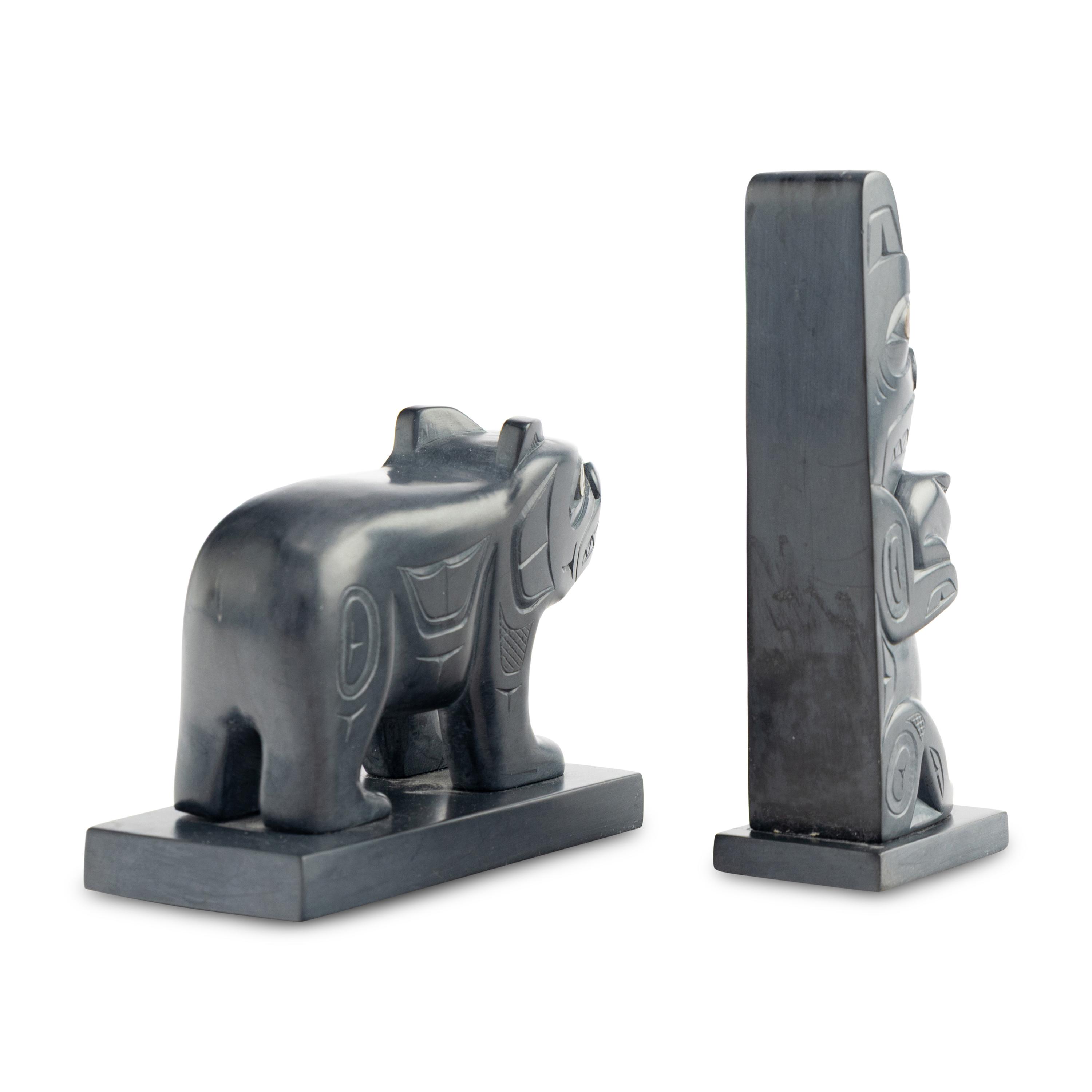 Argillite Bear AND Model Totem