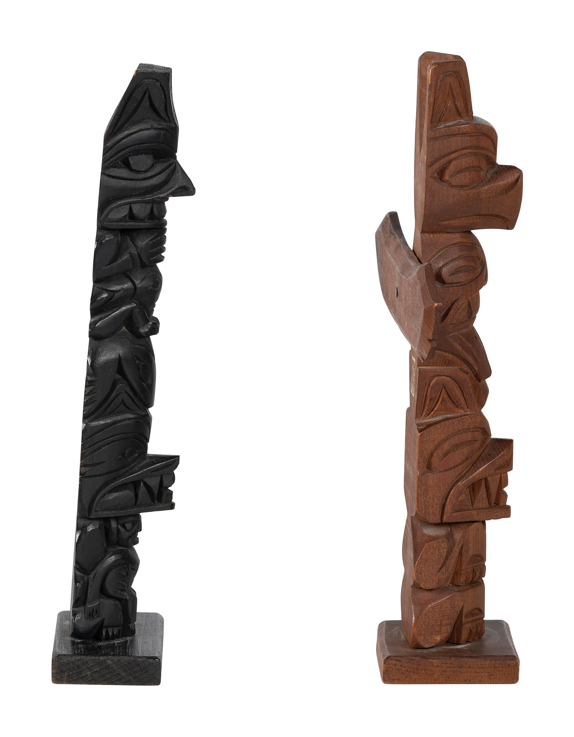 Northwest Coast Carved Model Totems