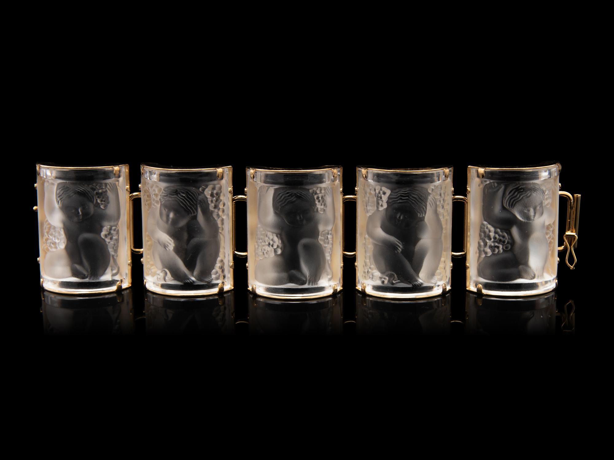 Lalique 'Enfants' Crystal Bracelet