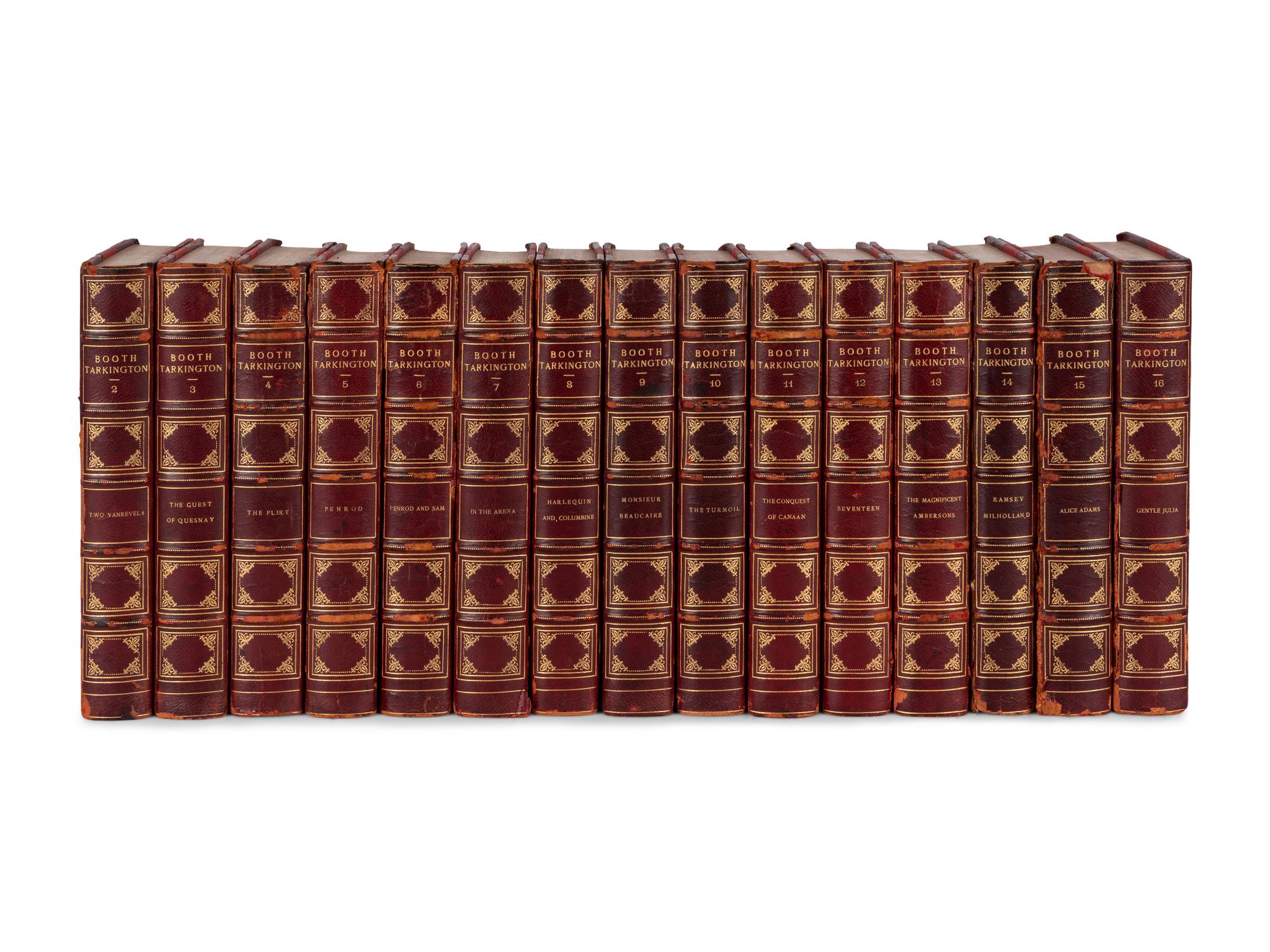 [BINDINGS & SETS]. TARKINGTON, Booth (1869-1946). The Works . Garden City, NY: Doubleday, Page & Company, 1922.