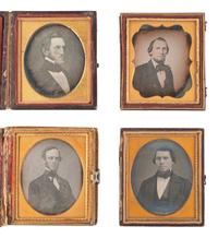 [EARLY PHOTOGRAPHY]. 19 sixth plate daguerreotypes of men with facial hair.