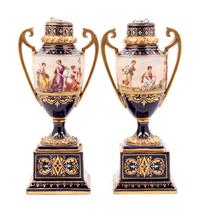A Pair of Vienna Porcelain Urns