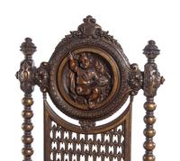 An English Renaissance Revival Bronzed Metal Side Chair in the Manner of Christopher Dresser