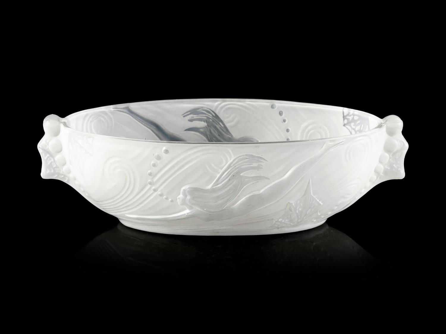 An Art Deco Style Frosted Glass Center Bowl