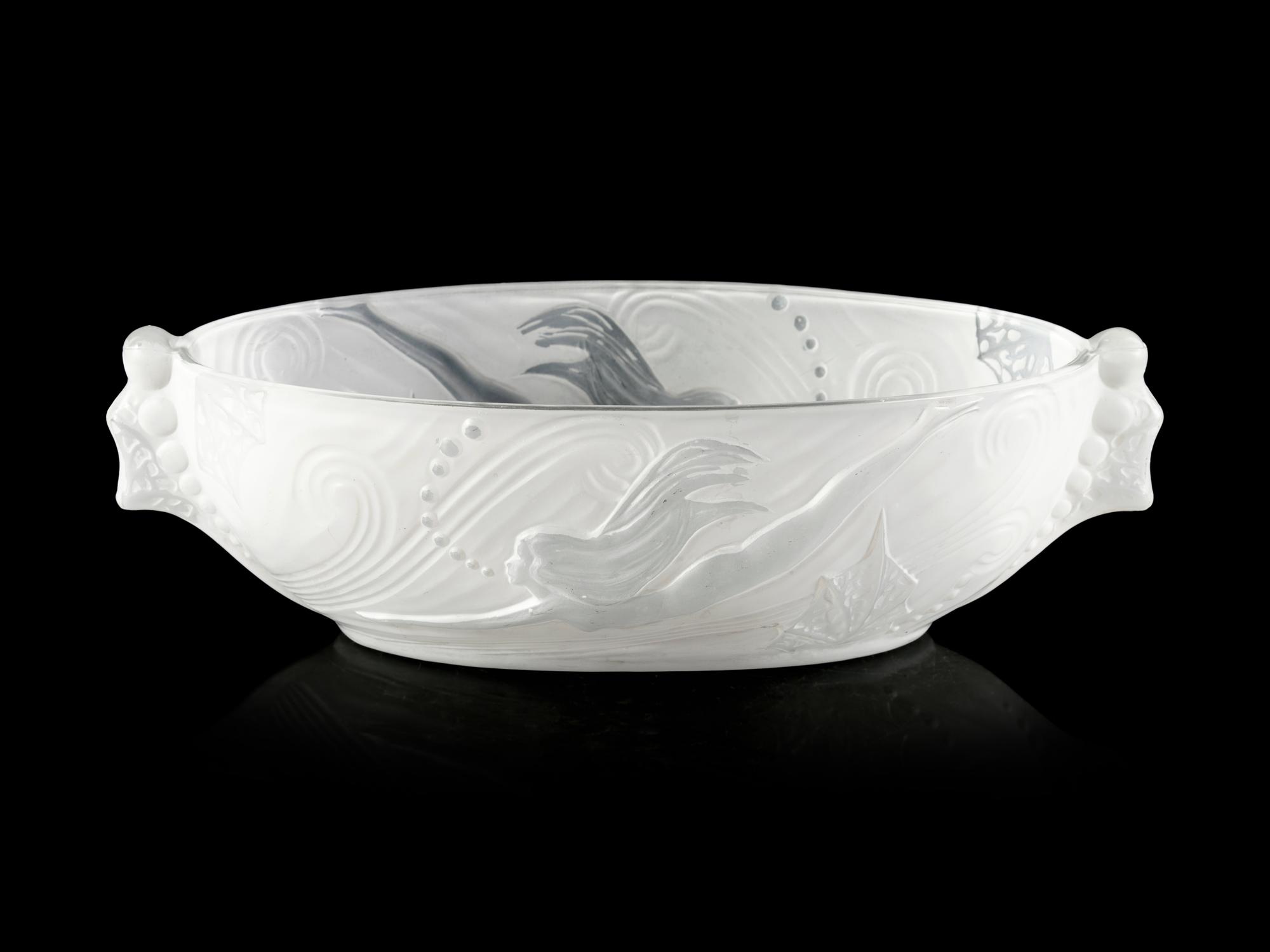 An Art Deco Style Frosted Glass Center Bowl
