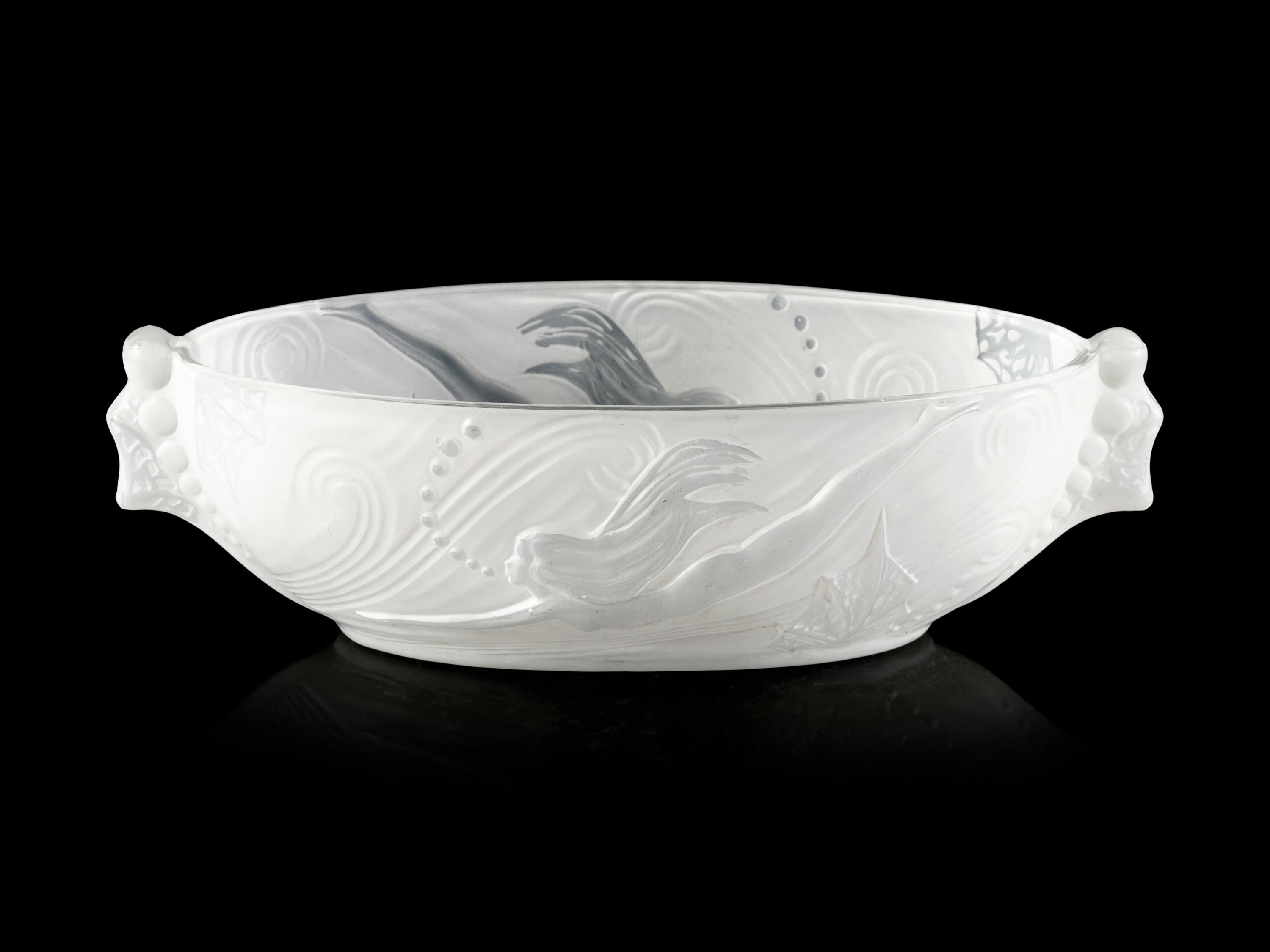 An Art Deco Style Frosted Glass Center Bowl