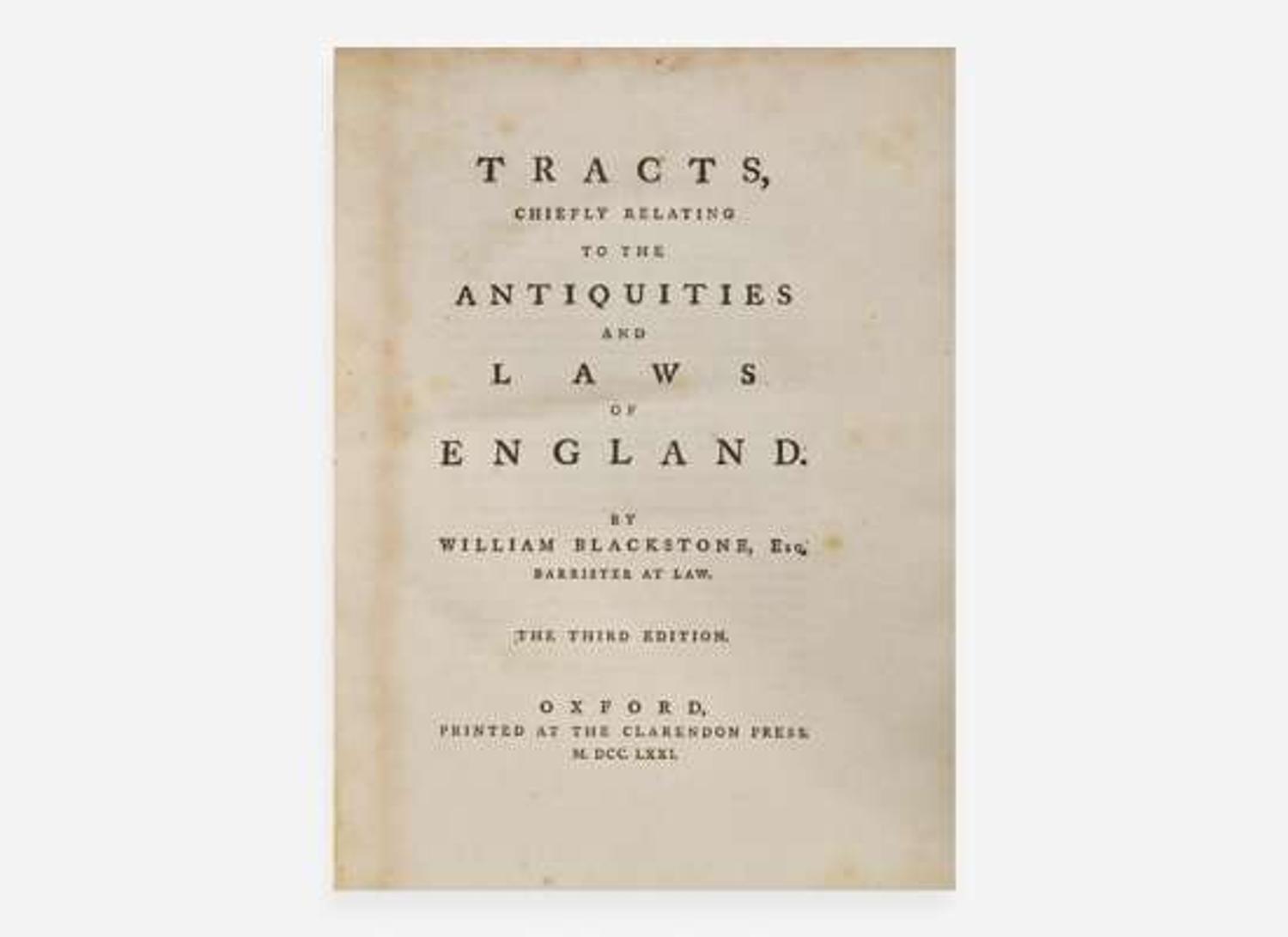 [Law] Blackstone, William: Group of 2 Titles