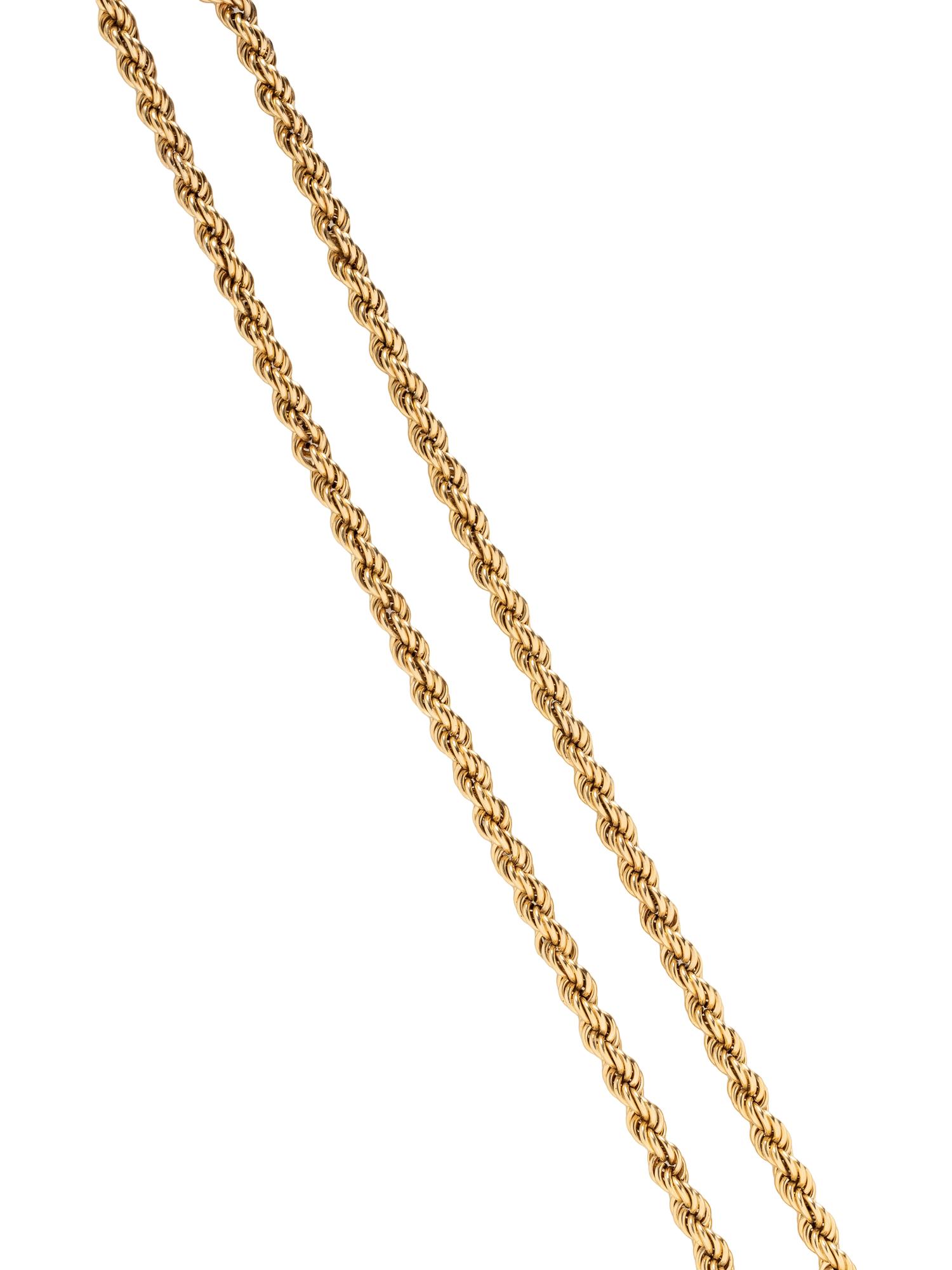 YELLOW GOLD LONG CHAIN NECKLACE