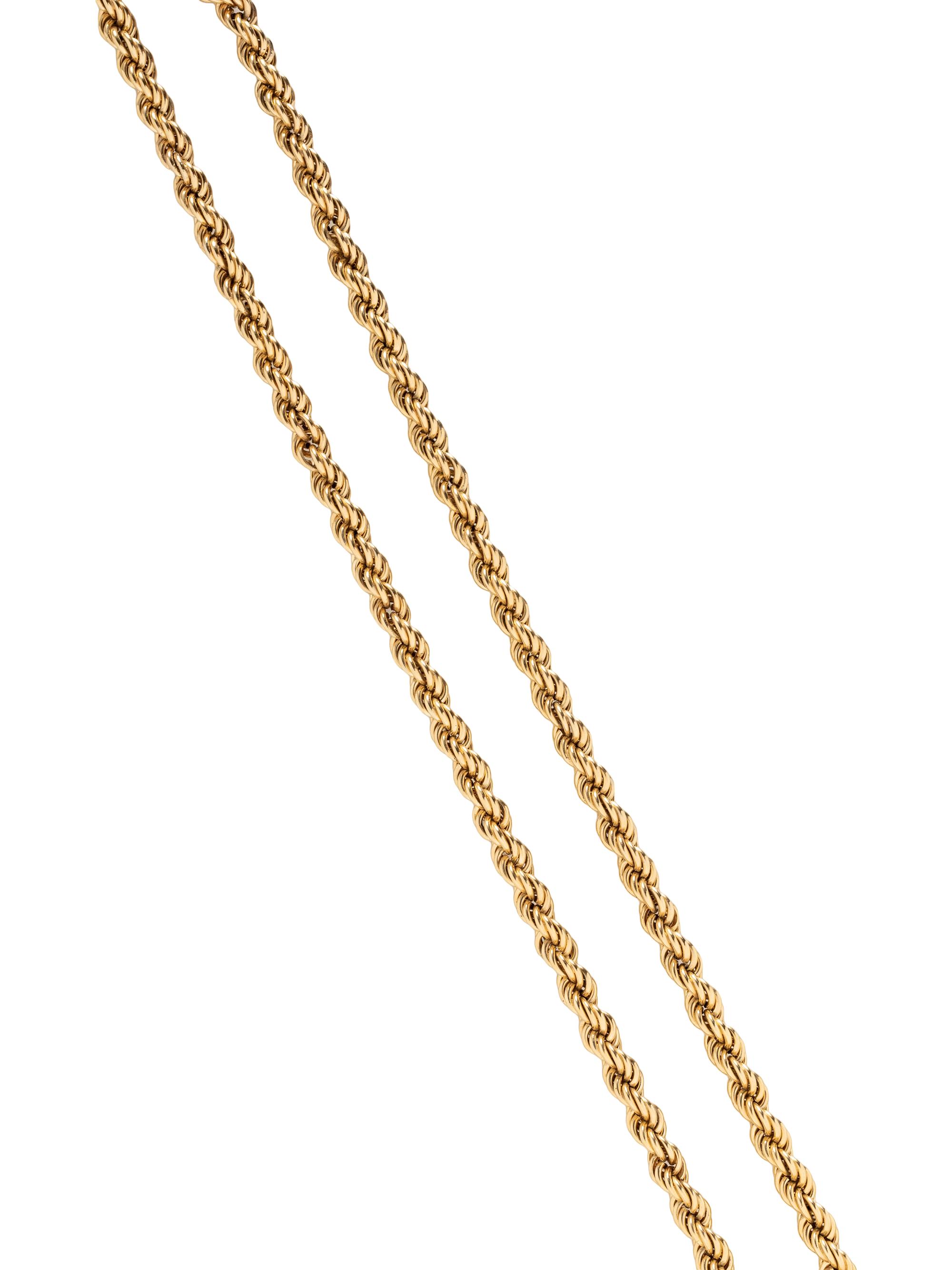 YELLOW GOLD LONG CHAIN NECKLACE