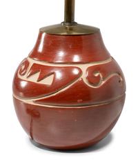 Santa Clara Redware Pottery Lamp