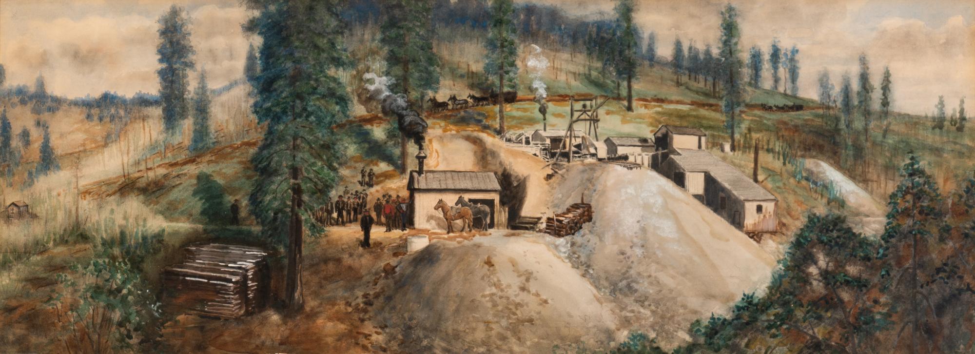 Western Mining Scene , circa 1870
