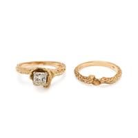YELLOW GOLD AND DIAMOND RING SET