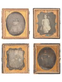 [EARLY PHOTOGRAPHY]. 34 assorted daguerreotypes, ambrotypes, and tintypes featuring children.
