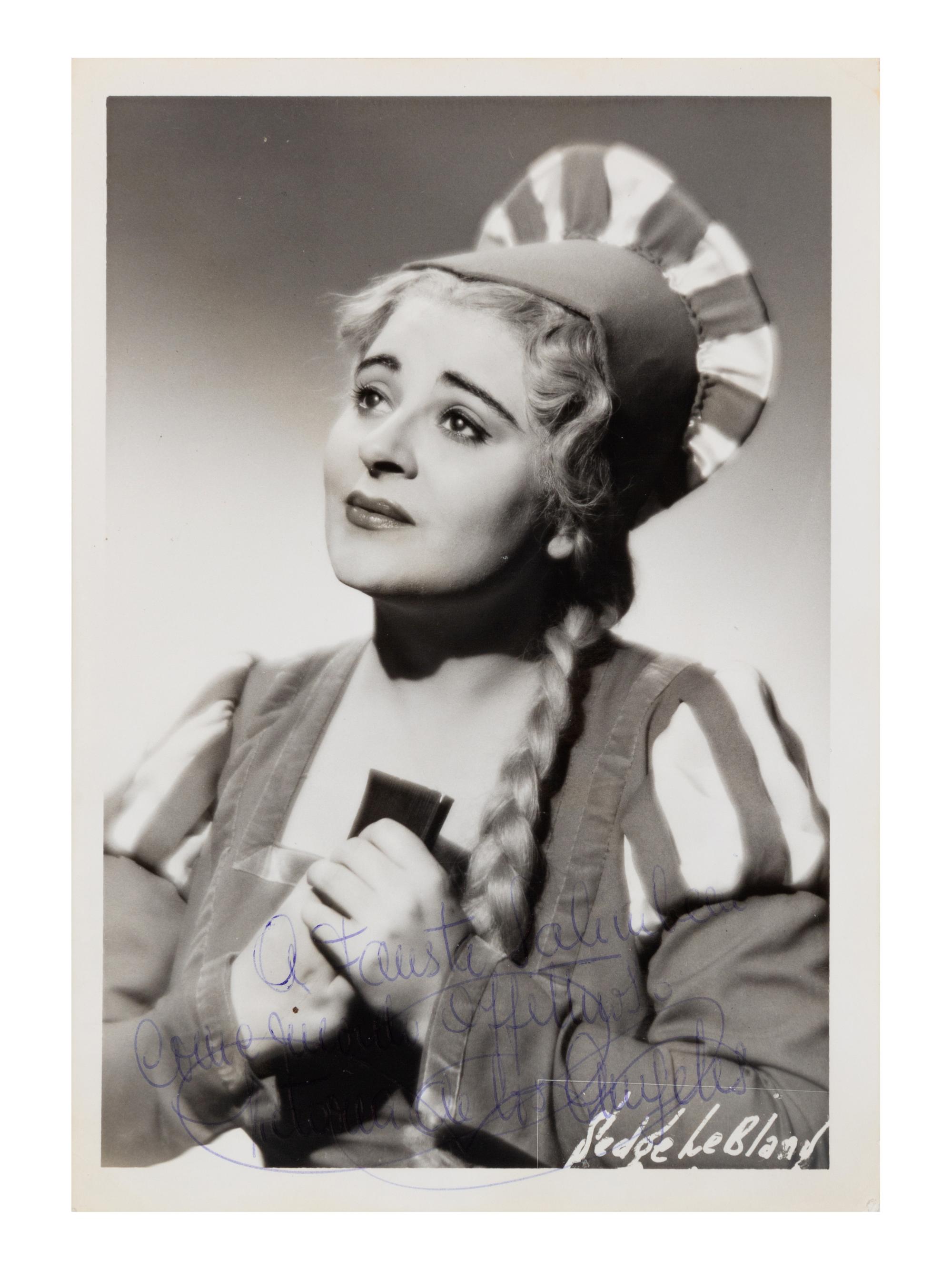 [20TH-CENTURY OPERA SINGERS]. A group of 6 signed photographs of opera singers from the 1950s-1960s, comprising images of: