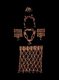 A Set of Tibetan Ritual Bone Apron and Jewelry