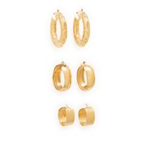 Collection of Yellow Gold Hoop Earrings