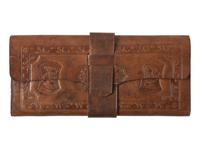 [CIVIL WAR]. Soldier's leather wallet with patriotic motifs. Ca 1860s.