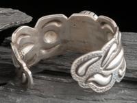 Sterling Silver and Coral Cuff Bracelet
