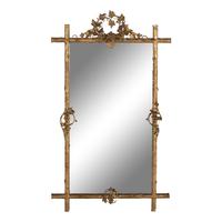 A Continental Carved Giltwood and Gesso Mirror