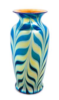 Lundberg Studios, DAVENPORT, CA, 1997, an iridescent glass vase