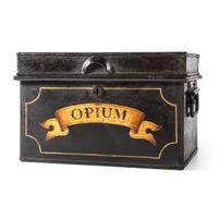 A Painted Tin Opium Storage Box