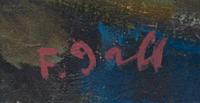 Francois Gall, (French, 1912 - 1987), Le modele en bleu, au cafe du Moulin Rouge