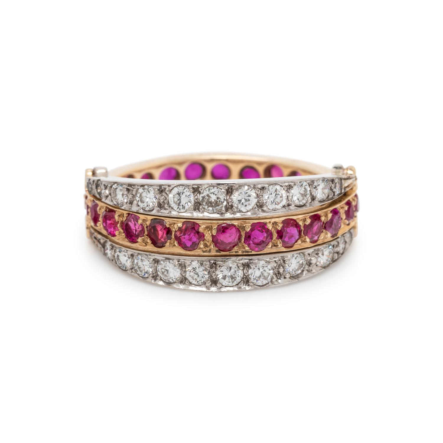 RUBY AND DIAMOND FLIP RING