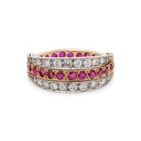 RUBY AND DIAMOND FLIP RING