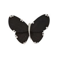 VAN CLEEF & ARPELS, WOOD AND DIAMOND BUTTERFLY BROOCH