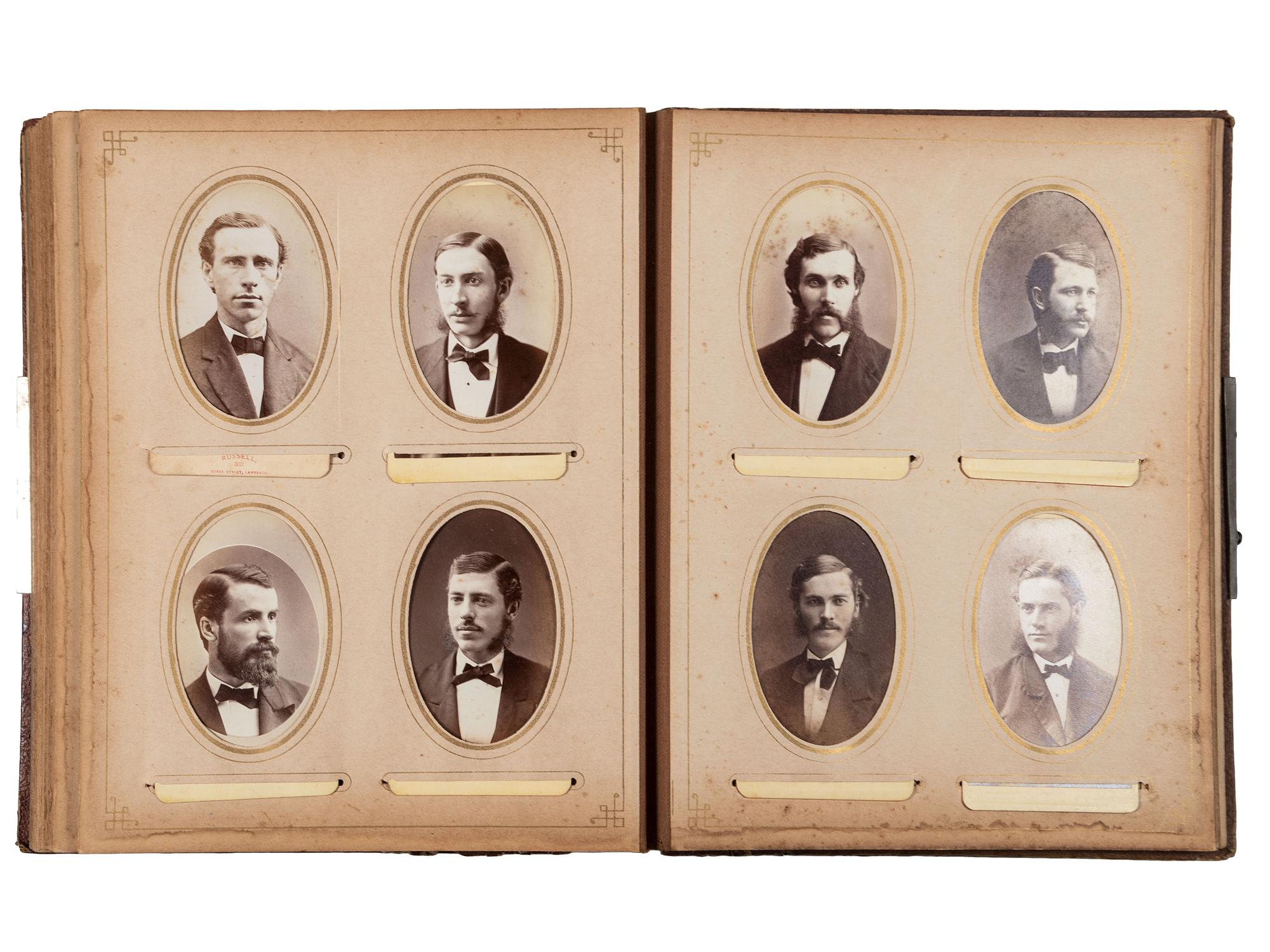 [EARLY PHOTOGRAPHY]. A collection of CDVs, cabinet cards, and real photo postcards, highlighted by a view of Seth Kinman's chair, an occupational view of women at work, views of young men prior to enlisting in the Civil War, and portraiture.