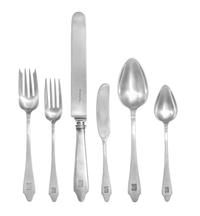 An American Silver Flatware Service, Tiffany & Co., New York, NY, Early 20th Century, Clinton pattern, with BPC monograms, comprising: